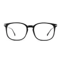 Archie - Square Black Clip On Sunglasses for Men